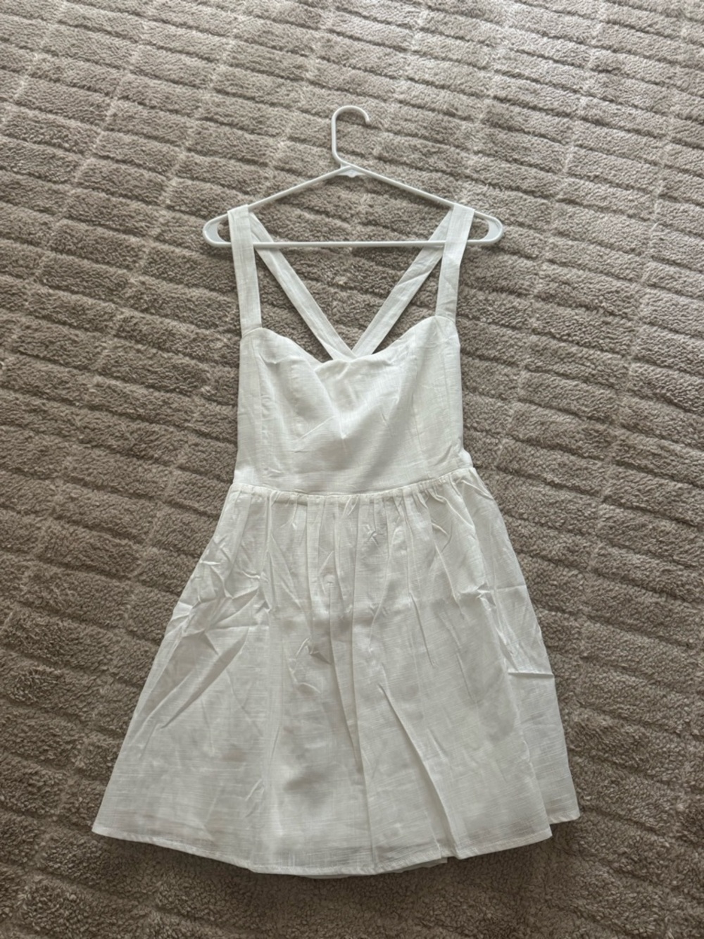 Princess Polly White Cross-Back Mini Dress